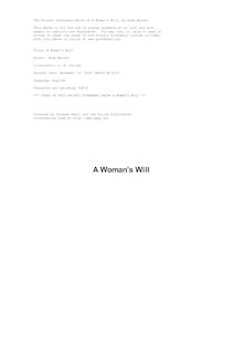 A Woman s Will