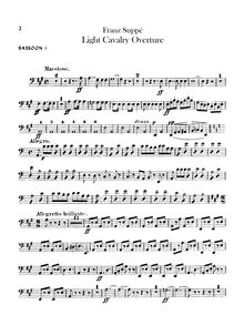 Partition basson 1 2,, Leichte Kavallerie, Light Cavalry, Suppé, Franz von