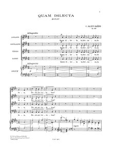Partition complète (avec en option harpe , partie), Quam dilecta, Op.148