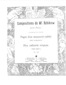 Score, Pages d’un manuscrit oublié, Rebikov, Vladimir