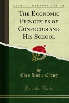 Economic Principles of Confucius and His School