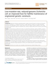 Low-mutation-rate, reduced-genome Escherichia coli: an improved host for faithful maintenance of engineered genetic constructs