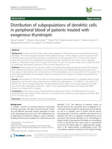 Distribution of subpopulations of dendritic cells in peripheral blood of patients treated with exogenous thyrotropin