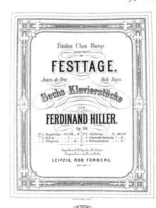 Partition , Neujahrstag, Festtage, Op.191, 6 Klavierstücke, Hiller, Ferdinand