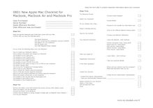 0801 New Macbook, Macbook  Air or Macbook Pro Checklist