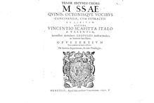 Partition ténor Secundi Chori, Missae quinis, octonisque vocibus concinendae, cum extractis ad libitum [...] Opus tertium