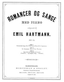 Partition Book 1: Østerlandske Sange efter  Tusind og en Nat  af B.S. Ingemann, Romancer og Sange