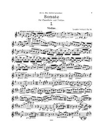 Partition de violon, violon Sonata, Op.34, Schlegel, Leander