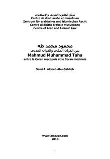 Mahmud Muhammad Taha: Mahmud Muhammad Taha entre le Coran mecquois et le Coran médinois