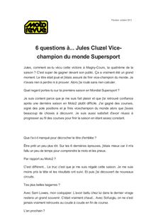 6 questions à... Jules Cluzel Vice-champion du monde Supersport