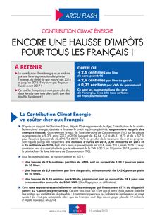 Contribution climat énergie : encore une hausse d'impôts pour tous les Français !