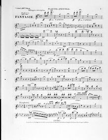 Partition flûte, Piccolo, Fantasie on  Oberons Zauberhorn , Oberons Zauberhorn: grosse Fantasie für das Piano-Forte, mit Begleitung des Orchesters