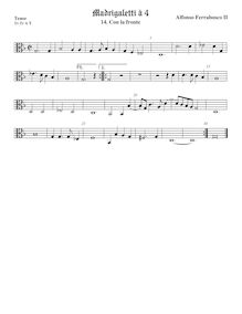Partition ténor viole de gambe 2, alto clef, Madrigaletti, Ferrabosco Jr., Alfonso