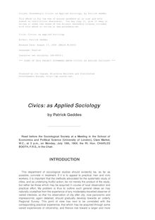 Civics: as Applied Sociology