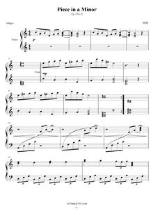 Partition No.2 en A minor, Piano pièces, Op.3, Hu, Ni