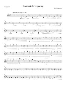 Partition violons I, violon Concerto No.1, D minor, Werner, Marcin