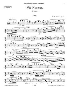 Partition flûte , partie, flûte Concerto No.8, Op.64, C major, Büchner, Ferdinand