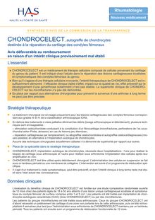 CHONDROCELECT - Synthèse d avis CHONDROCELECT- CT-8020