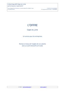 L offre Cape on_Line -  CONVENTION DE FORMATION PROFESSIONNELLE