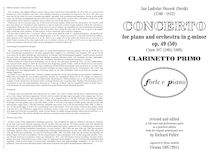 Partition clarinette 1 (B♭,brochure format), Piano Concerto Op.49 (Craw 187)