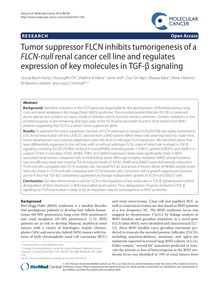 Tumor suppressor FLCN inhibits tumorigenesis of a FLCN-nullrenal cancer cell line and regulates expression of key molecules in TGF-β signaling
