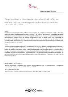 Pierre Marzin et la révolution lannionnaise (1954/1974) : un exemple précoce d aménagement volontariste du territoire - article ; n°1 ; vol.166, pg 419-426