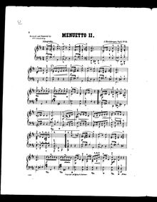 Partition , Menuetto II, Four pièces, Vier Klavierstücke, Rheinberger, Josef Gabriel