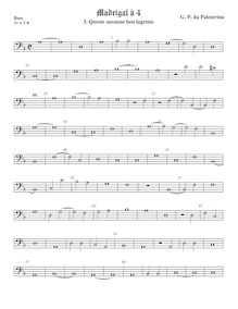 Partition viole de basse, Madrigali a Quattro Voci, Palestrina, Giovanni Pierluigi da par Giovanni Pierluigi da Palestrina