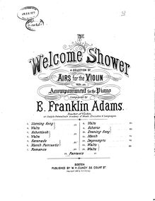 Partition , Fantasie en D major, pour Welcome Shower, Adams, E. Franklin