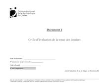 Document 1 Grille d évaluation de la tenue des dossiers