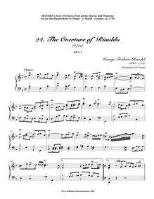 Partition complète (revised edition), Rinaldo, Handel, George Frideric