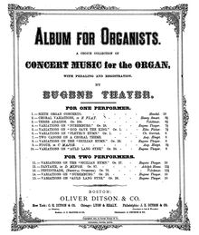 Partition complète, choral avec Variations, "Original Compositions for the Organ, No.1"