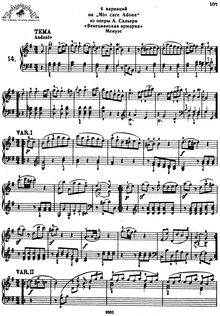 Partition complète, 6 Variations on Mio caro adone, Variationen über ein Thema aus dem Finale zum 2. Akt der Oper La fiera di Venezia von Antonio Salieri