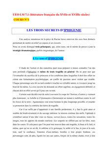 UEO LM littérature française du XVIIe et XVIIIe siècles