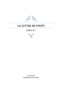 "Trophée des Plumes 2021" La lettre de Steffi