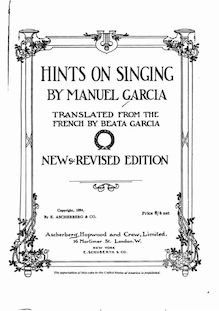 Partition Hints on Singing, Hints on Singing, Garcia Jr., Manuel
