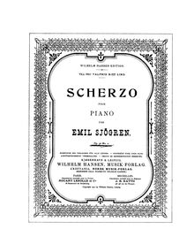 Partition , Scherzo, Piano pièces, Sjögren, Emil