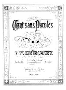 Partition complète, Souvenir de Hapsal, Воспоминание о Гапсале, Tchaikovsky, Pyotr