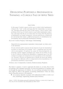 Developing Purposeful Mathematical Thinking: a Curious Tale of Apple Trees (Desarrollo de un pensamiento matemático intencionado: un relato curioso de manzanos)