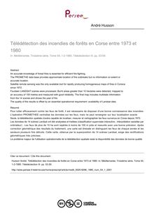 Télédétection des incendies de forêts en Corse entre 1973 et 1980 - article ; n°1 ; vol.54, pg 53-59