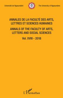 Annales de la faculté des arts, lettres et sciences humaines Vol XVIII - 2018