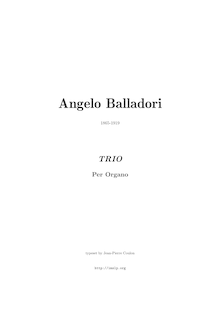 Partition complète, Trio, A minor, Balladori, Angelo