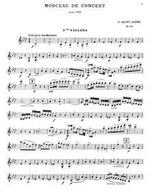 Partition violons I, Morceau de Concert, Op.94, Saint-Saëns, Camille