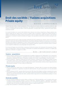Droit des sociétés / Fusions-acquisitions Private equity