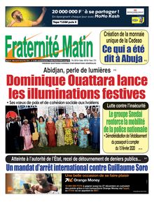 Fraternité Matin n°16504 - Mardi 24 Décembre 2019