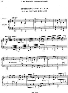 Partition 7 Introduction et Air de al 15e Cantate, Oeuvres de J. S. Bach - 12 transcriptions pour le piano