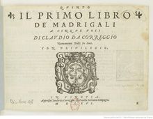 Partition Quinto, Il primo libro de madrigali a cinque voci, Merulo, Claudio
