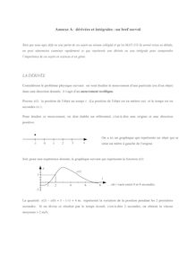 dérivées et intégrales - Annexe A: dérivées et intégrales : un ...
