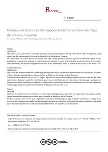 Réseaux et structures des nappes souterraines dans les Pays de la Loire moyenne - article ; n°2 ; vol.95, pg 93-104