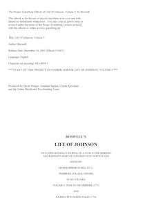 Life of Johnson, Volume 5 - Tour to the Hebrides (1773) and Journey into North Wales (1774)